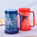 Refreezable Freeze Beer Freezer Gel Mugs BPA-Free Chiller Double Wall Frozen Pint Drinking Cups with Handle